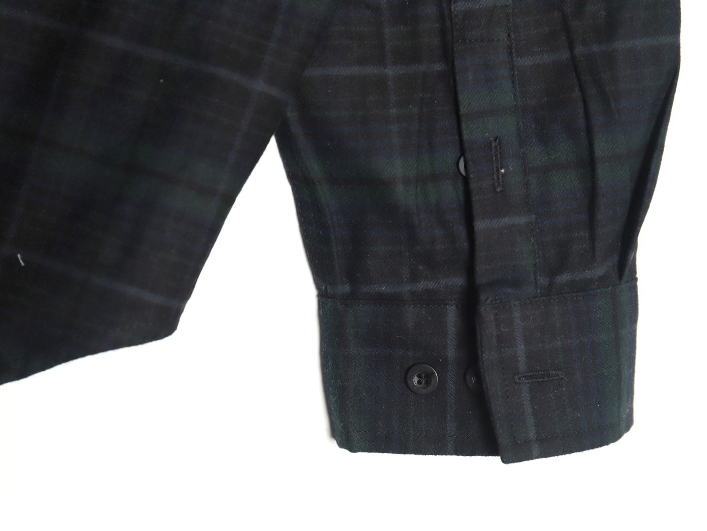 Balenciaga long-sleeved shirt with blurred lettering and plaid pattern