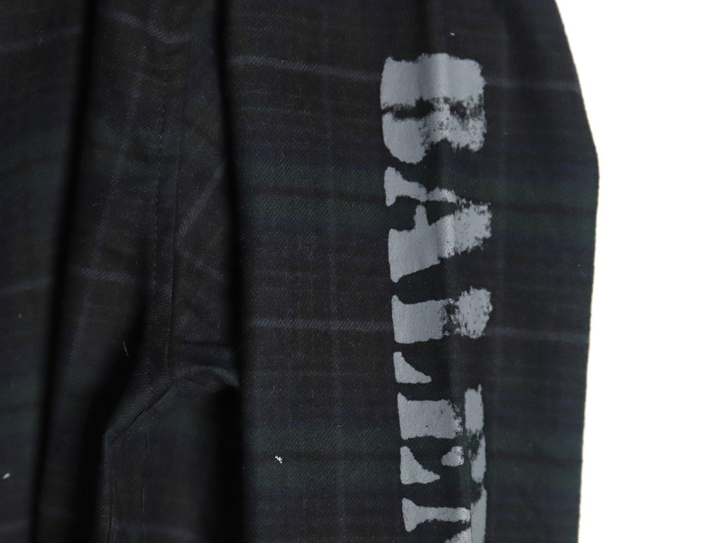 Balenciaga long-sleeved shirt with blurred lettering and plaid pattern