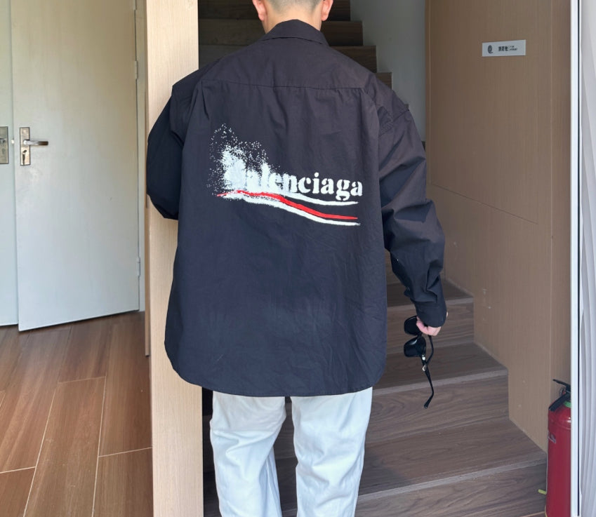 Balenciaga Blur Coca-Cola Long-Sleeve Shirt