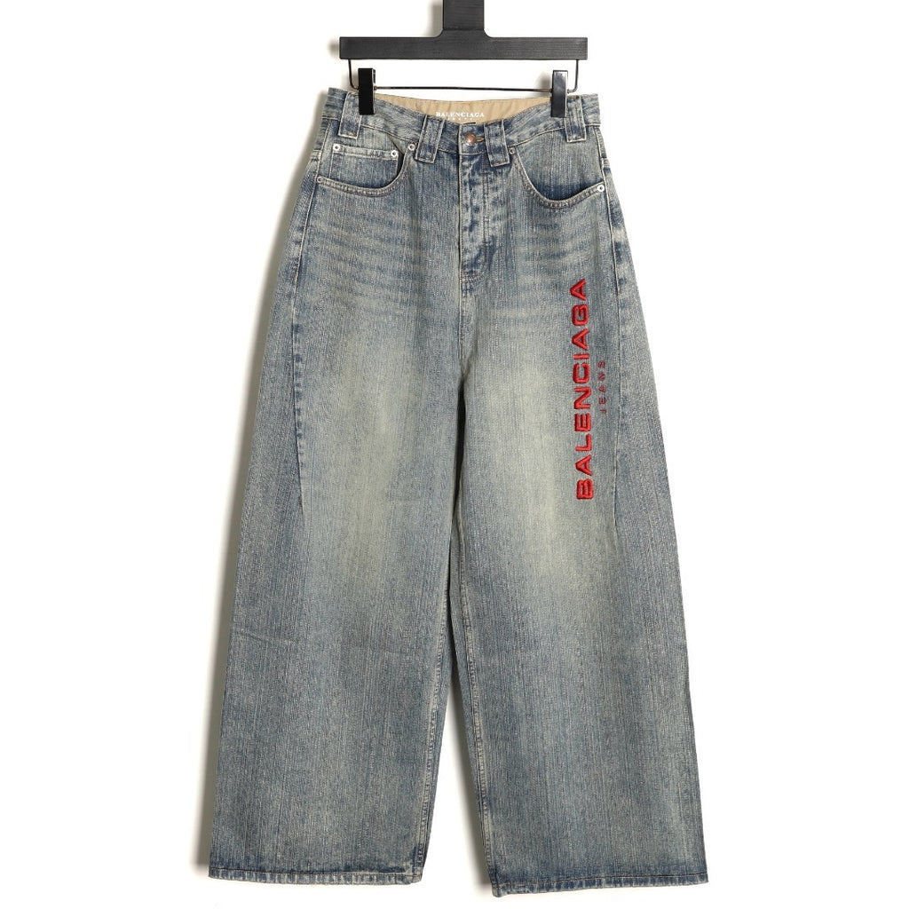 BALENCIAGA BLCG Jeans with Side Embroidered Lettering