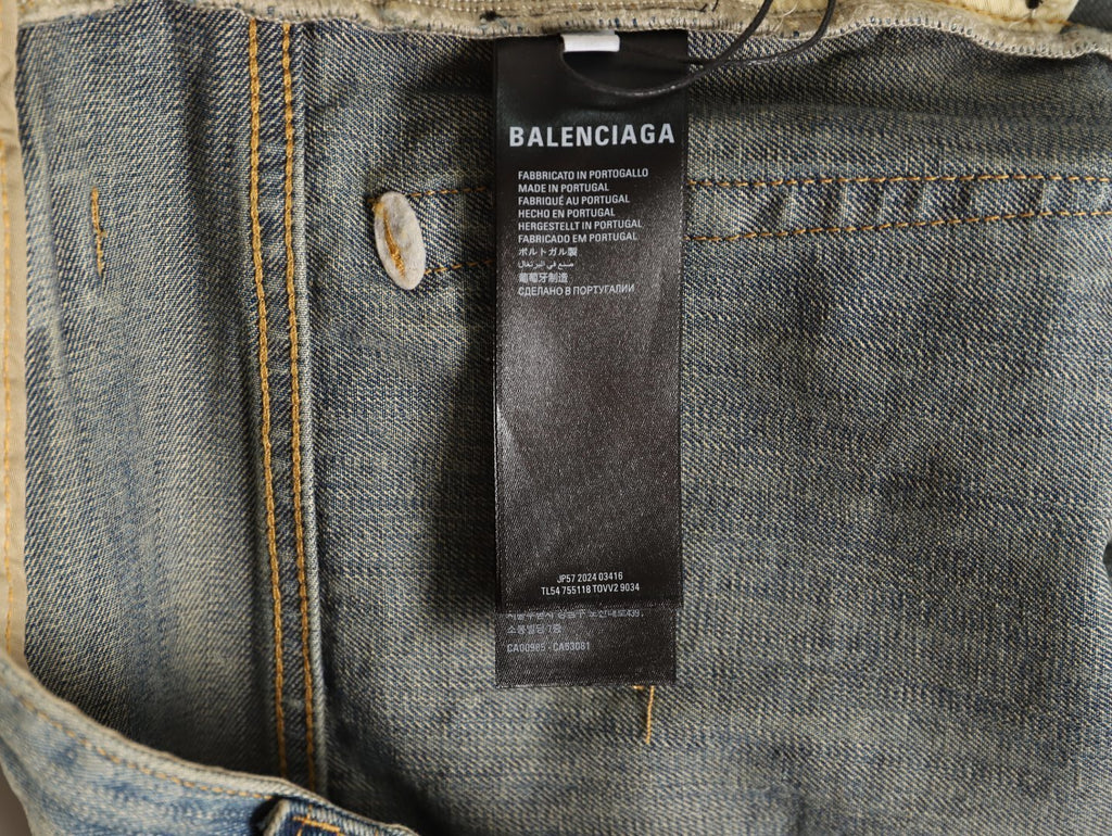 BALENCIAGA BLCG Jeans with Side Embroidered Lettering