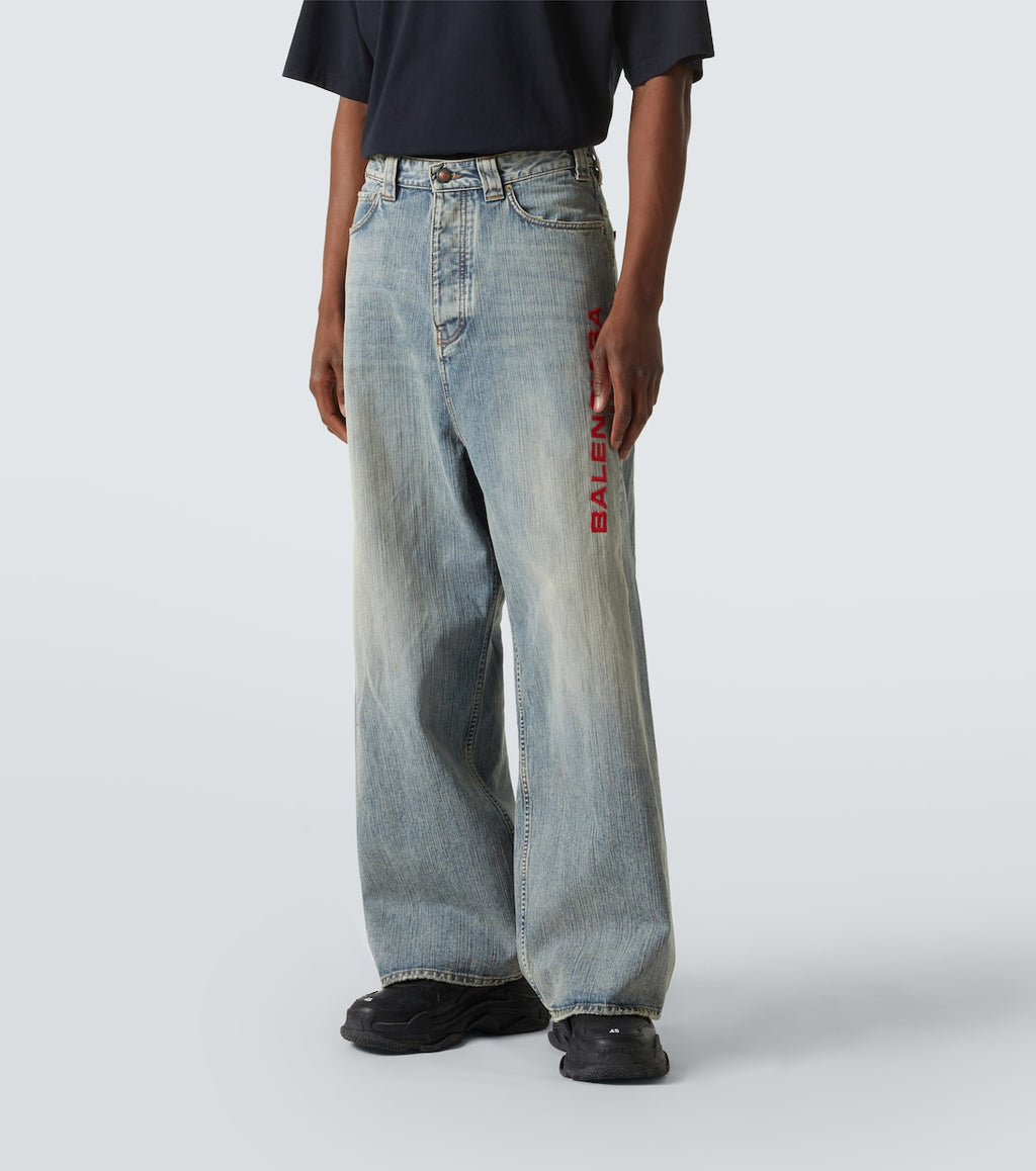BALENCIAGA BLCG Jeans with Side Embroidered Lettering