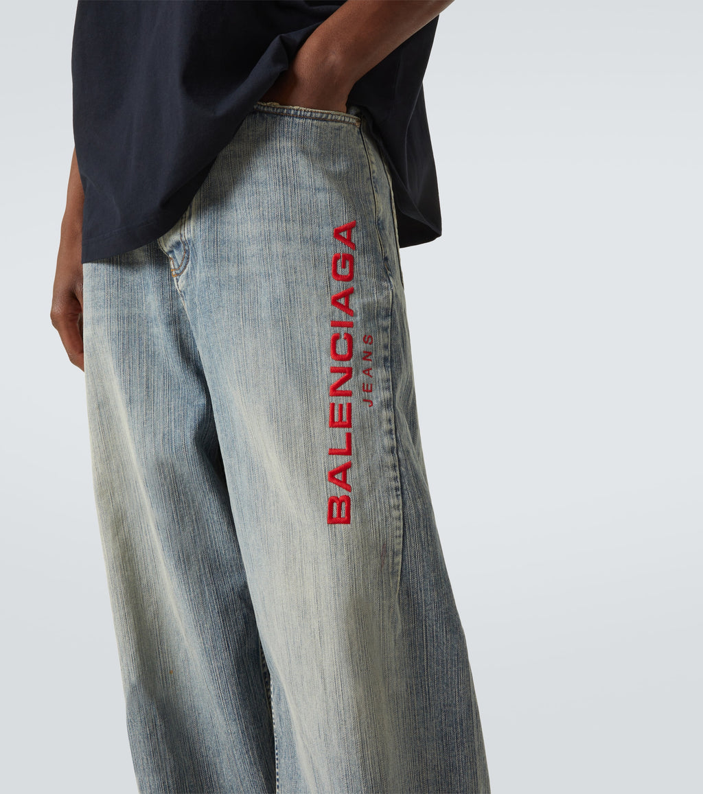BALENCIAGA BLCG Jeans with Side Embroidered Lettering
