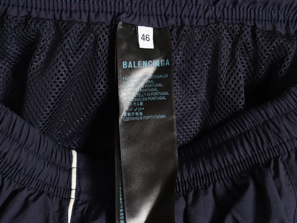 Balenciaga Graffiti Spray Paint Navy Blue Half-Circle Embroidered Tracksuit Trousers