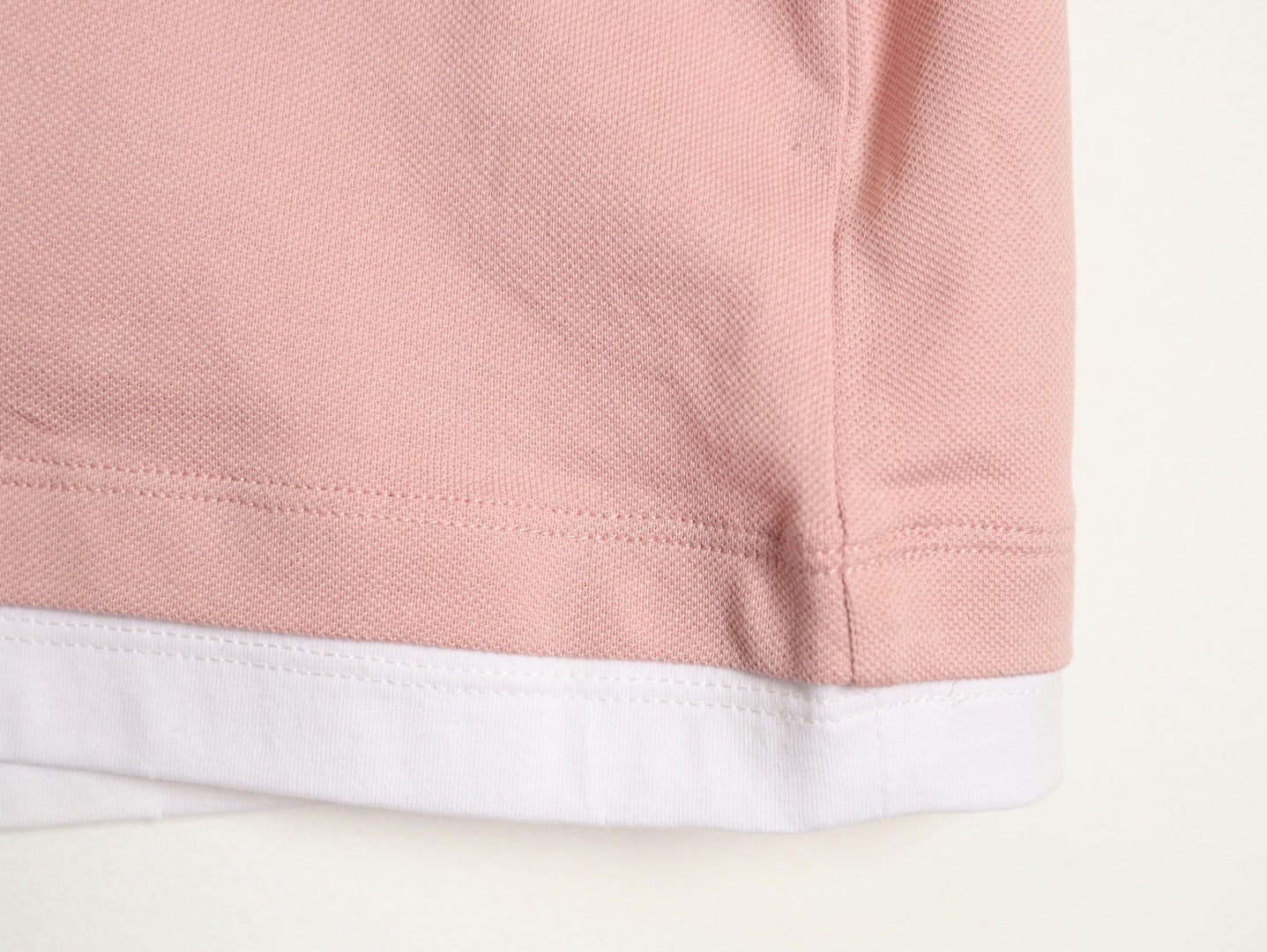 PRADA Plain Knit Appliqué Faux Two-Piece Short-Sleeve Polo Shirt