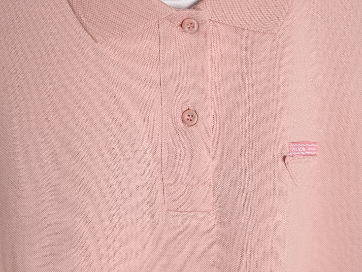 PRADA Plain Knit Appliqué Faux Two-Piece Short-Sleeve Polo Shirt