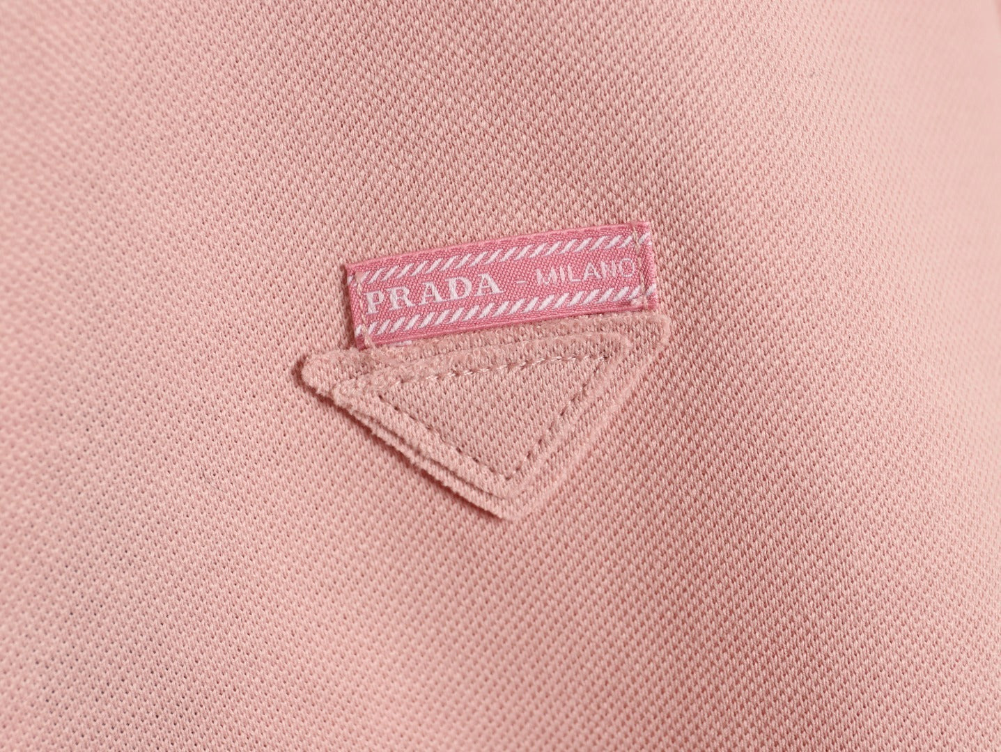 PRADA Plain Knit Appliqué Faux Two-Piece Short-Sleeve Polo Shirt