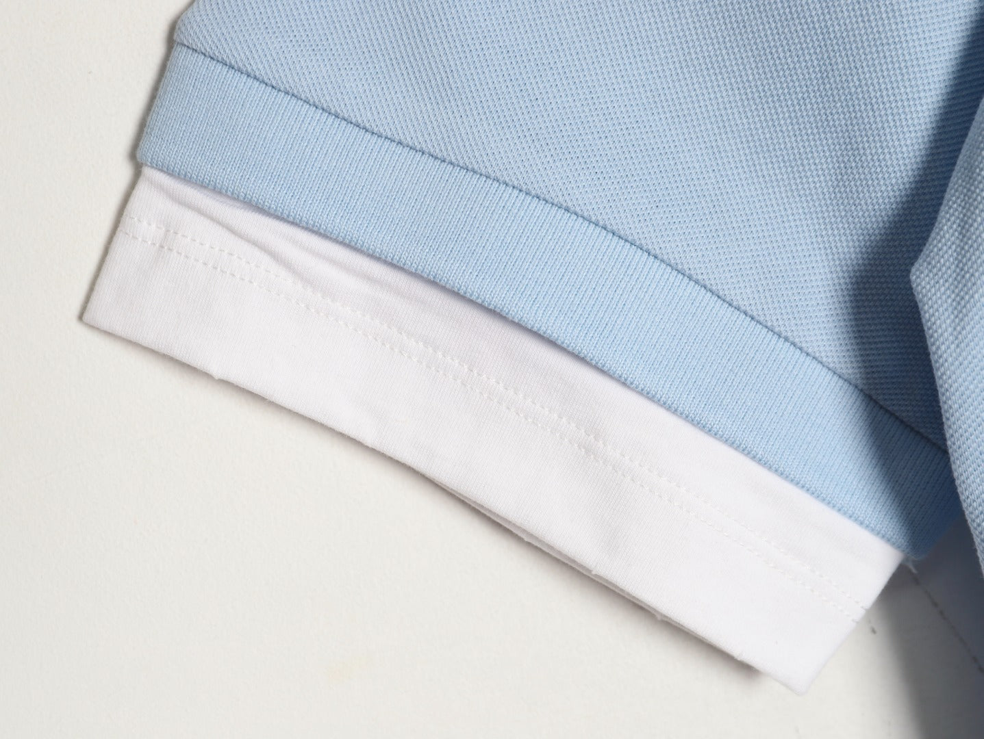 PRADA Plain Knit Appliqué Faux Two-Piece Short-Sleeve Polo Shirt