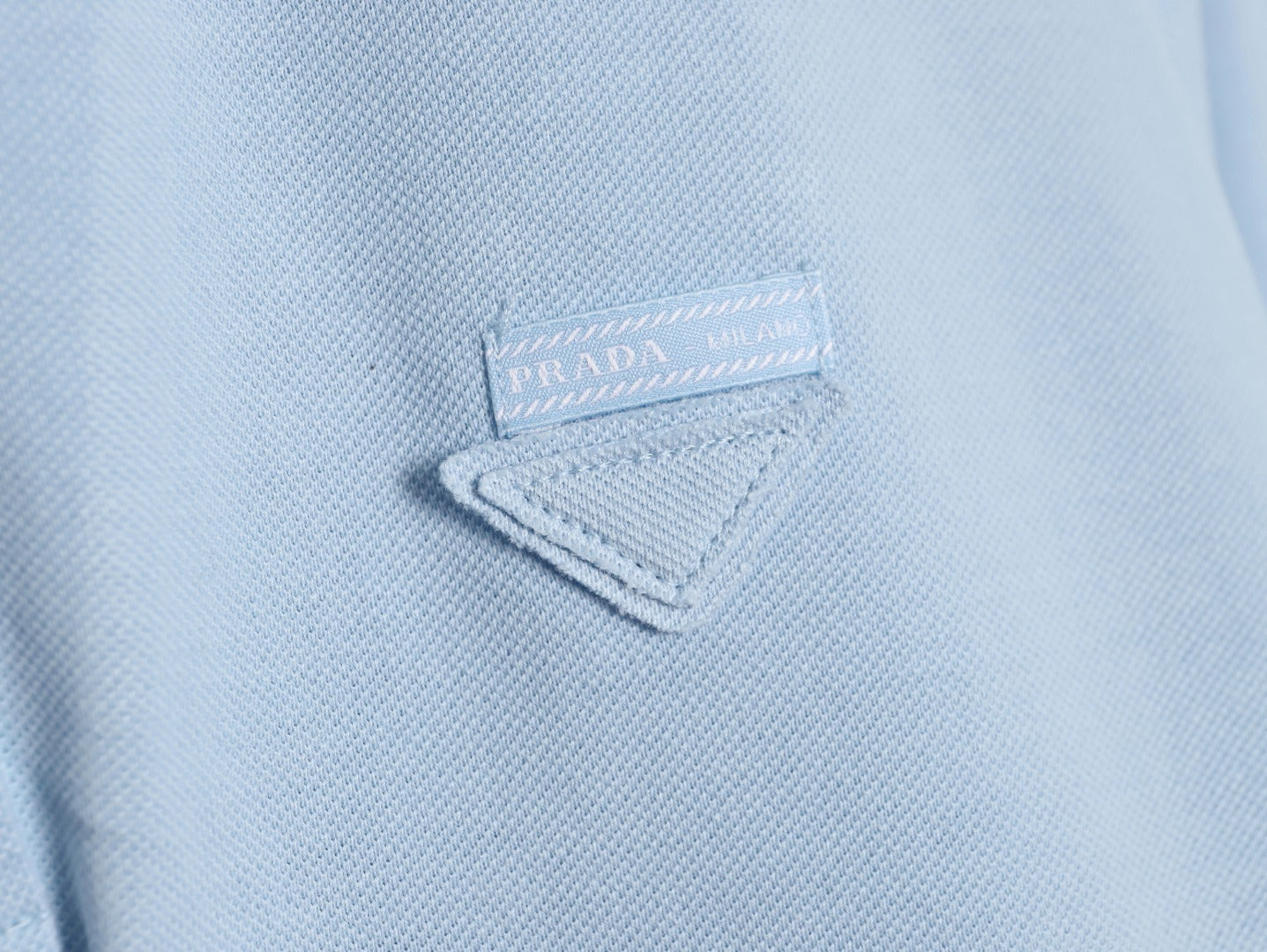 PRADA Plain Knit Appliqué Faux Two-Piece Short-Sleeve Polo Shirt