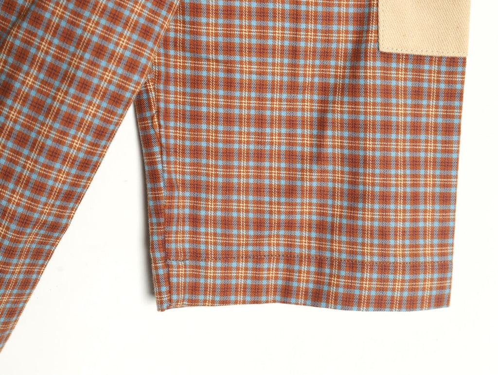 ACNE studios patchwork plaid long-sleeved shirt