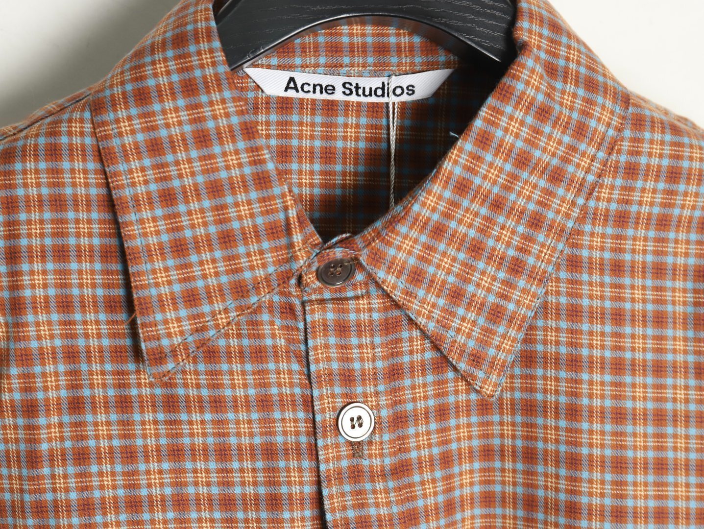 ACNE studios patchwork plaid long-sleeved shirt
