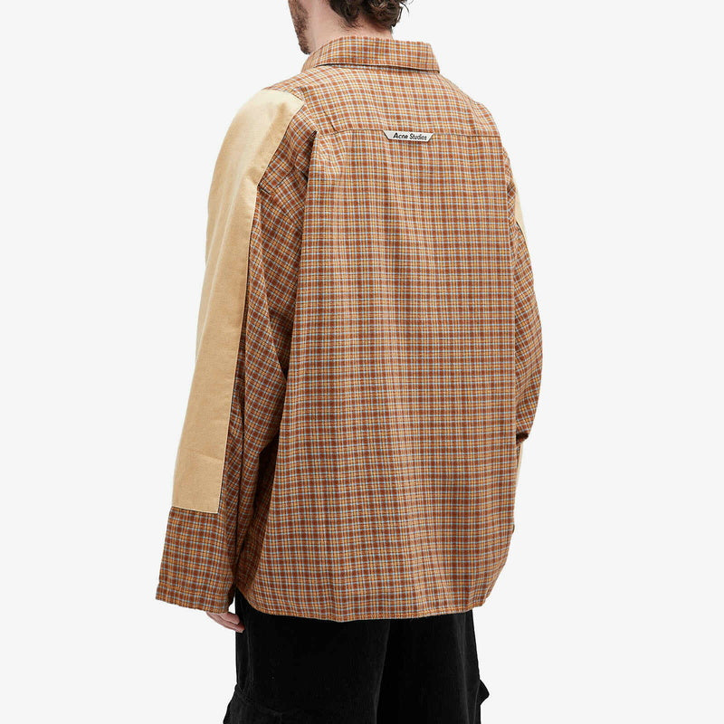 ACNE studios patchwork plaid long-sleeved shirt