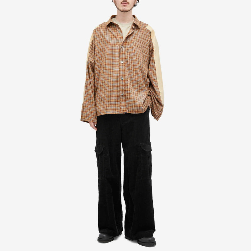 ACNE studios patchwork plaid long-sleeved shirt