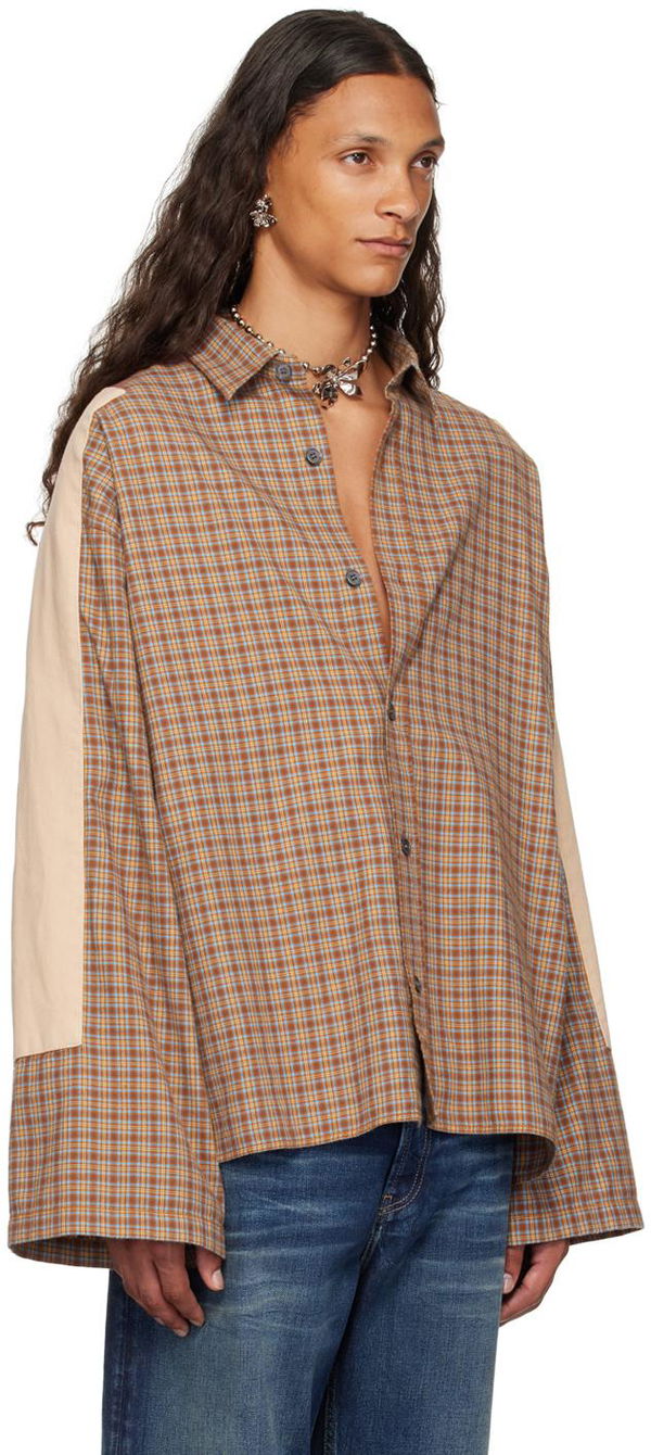 ACNE studios patchwork plaid long-sleeved shirt