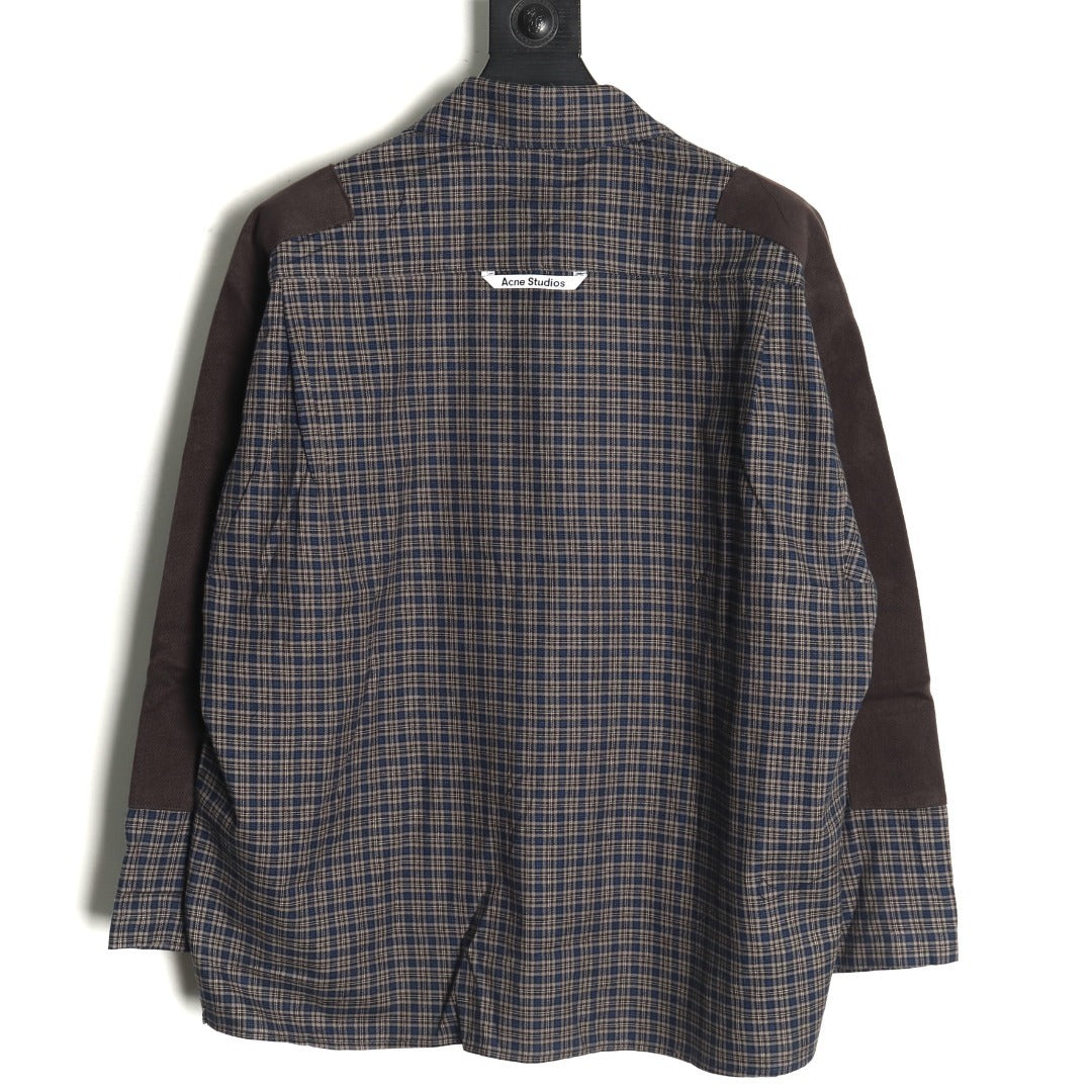 ACNE studios patchwork plaid long-sleeved shirt