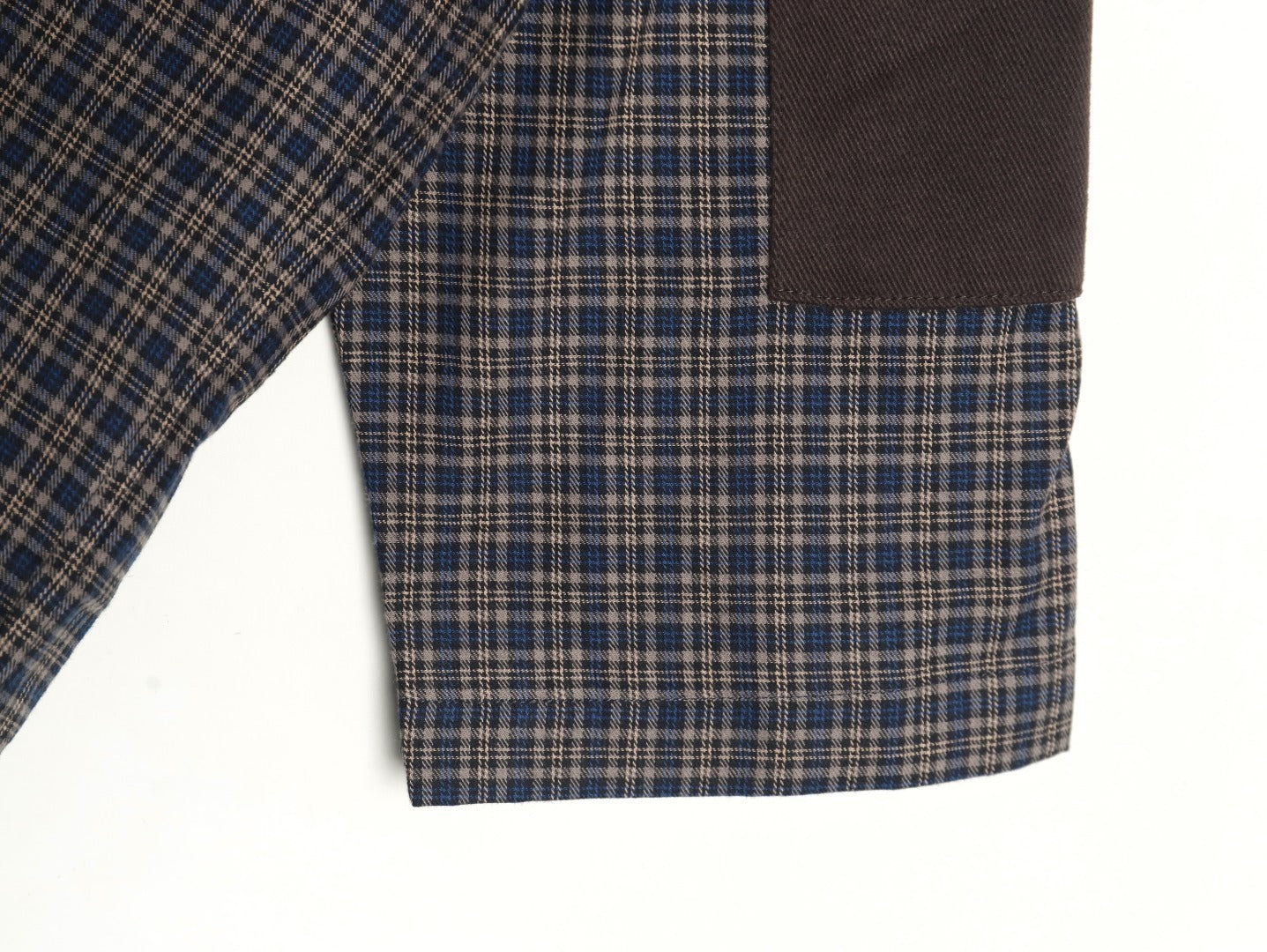 ACNE studios patchwork plaid long-sleeved shirt