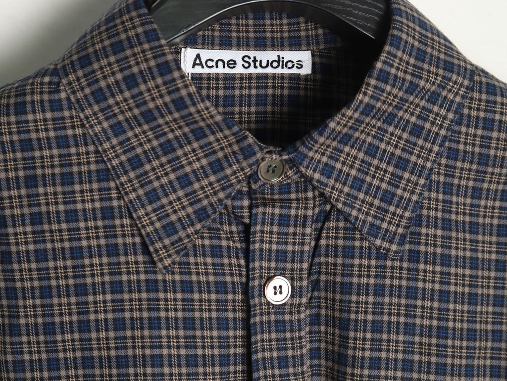 ACNE studios patchwork plaid long-sleeved shirt