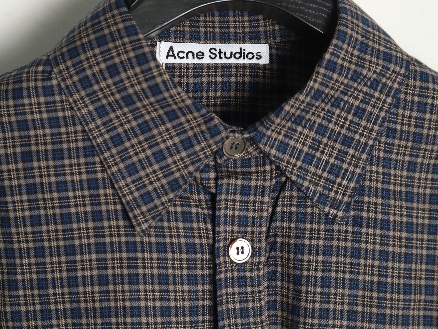 ACNE studios patchwork plaid long-sleeved shirt