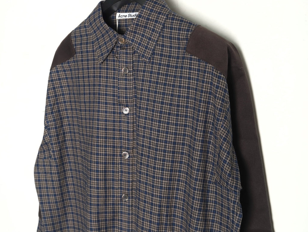 ACNE studios patchwork plaid long-sleeved shirt