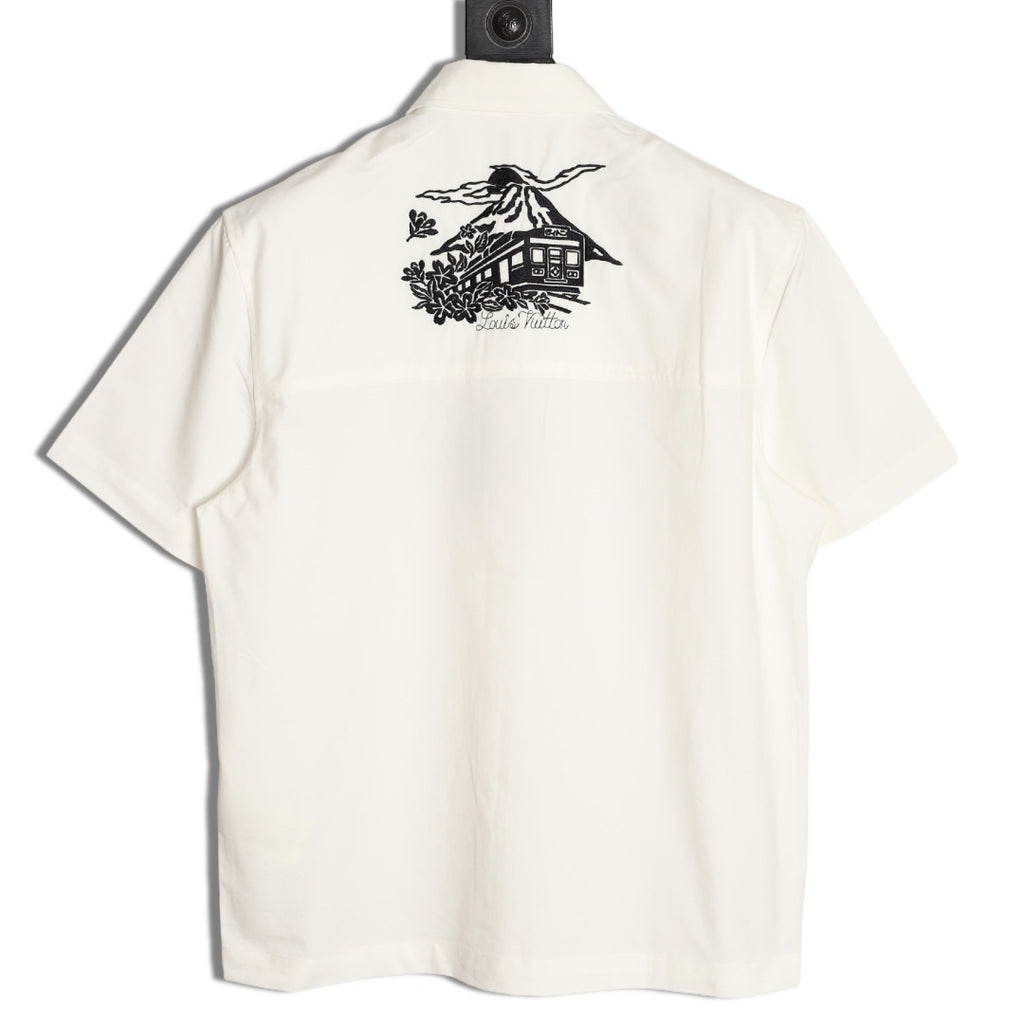 Louis Vuitton/LV 25ss Embroidered Logo Short-Sleeve Shirt