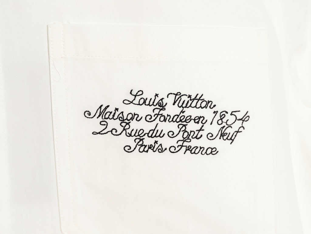 Louis Vuitton/LV 25ss Embroidered Logo Short-Sleeve Shirt
