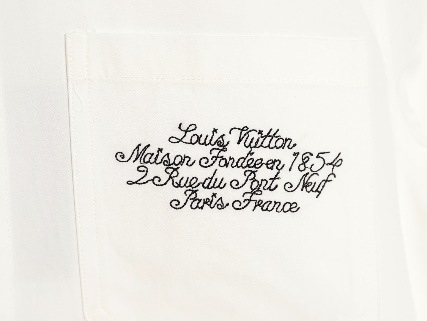 Louis Vuitton/LV 25ss Embroidered Logo Short-Sleeve Shirt