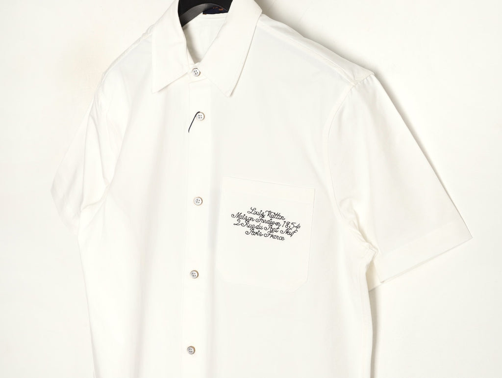 Louis Vuitton/LV 25ss Embroidered Logo Short-Sleeve Shirt