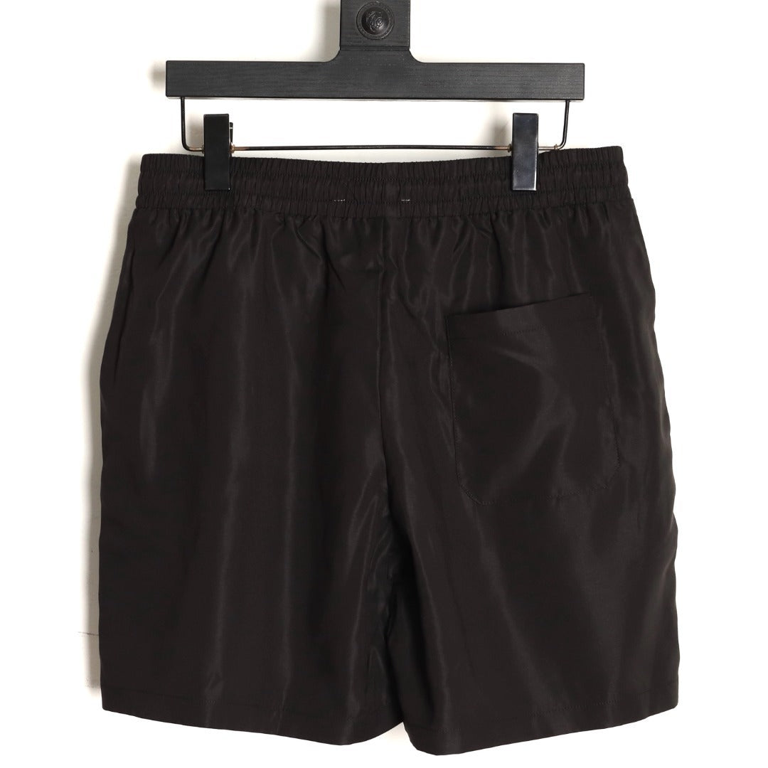 Prada classic red striped triangle logo beach shorts