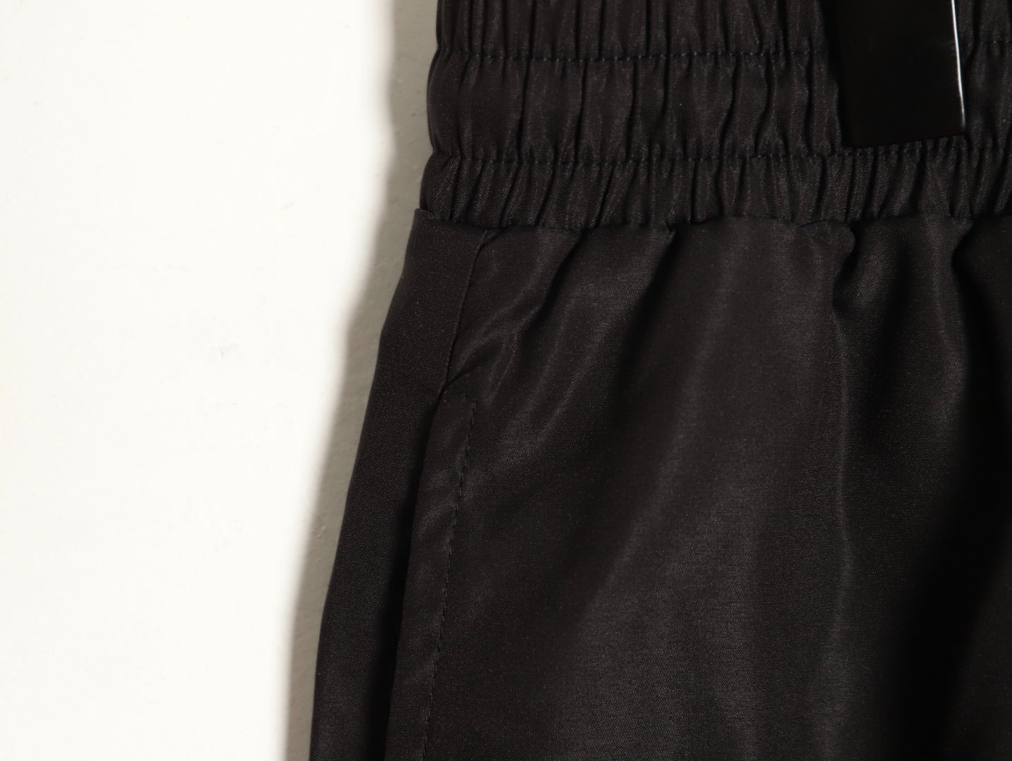 Prada classic red striped triangle logo beach shorts