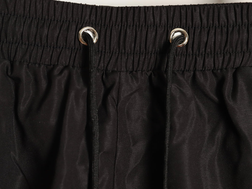 Prada classic red striped triangle logo beach shorts