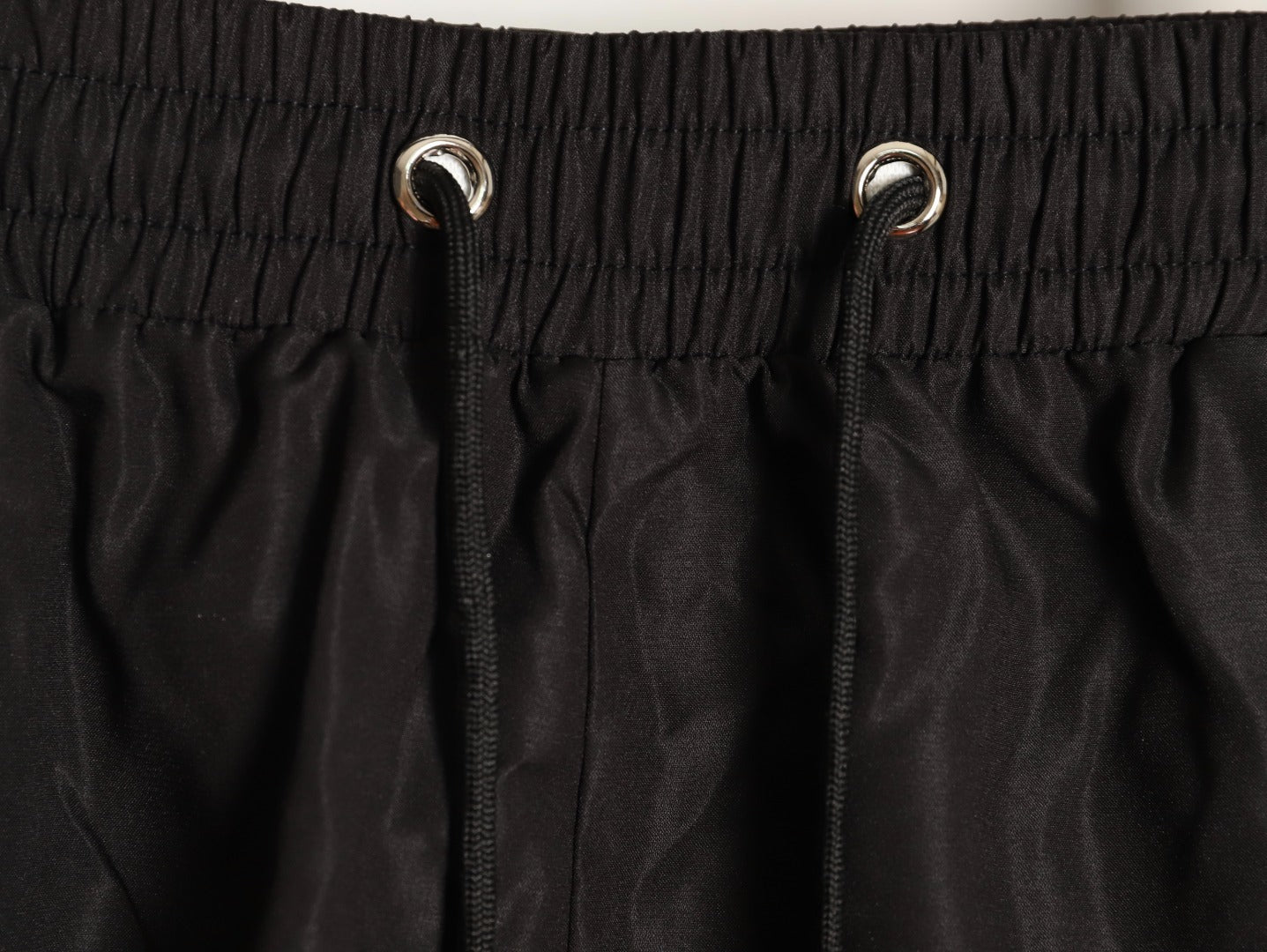 Prada classic red striped triangle logo beach shorts