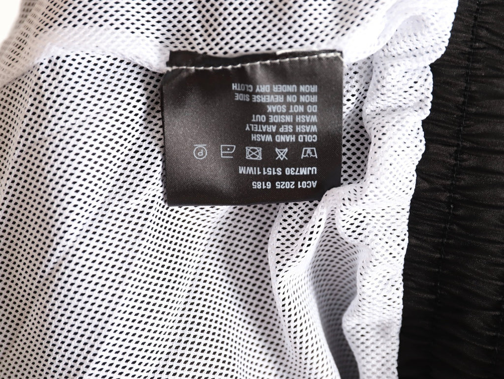 Prada classic red striped triangle logo beach shorts