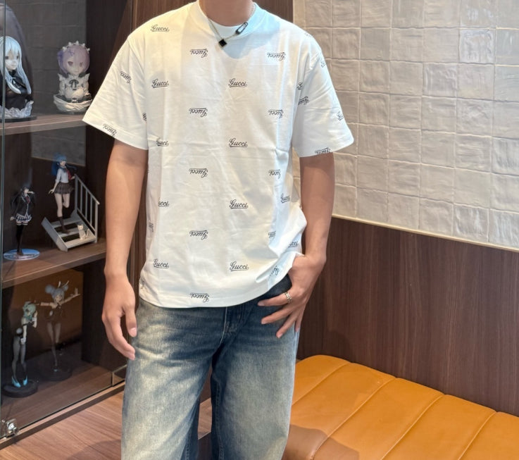 GUCCI logo print short-sleeved shirt