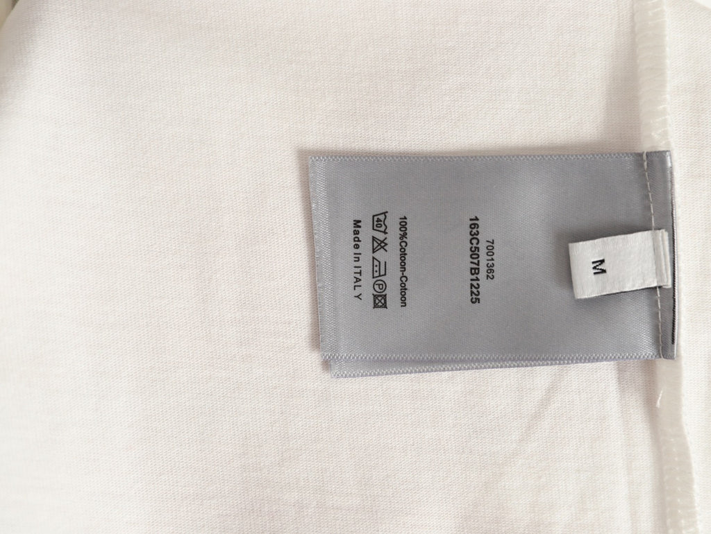 Dior classic woven fabric appliqué embroidered short-sleeved shirt