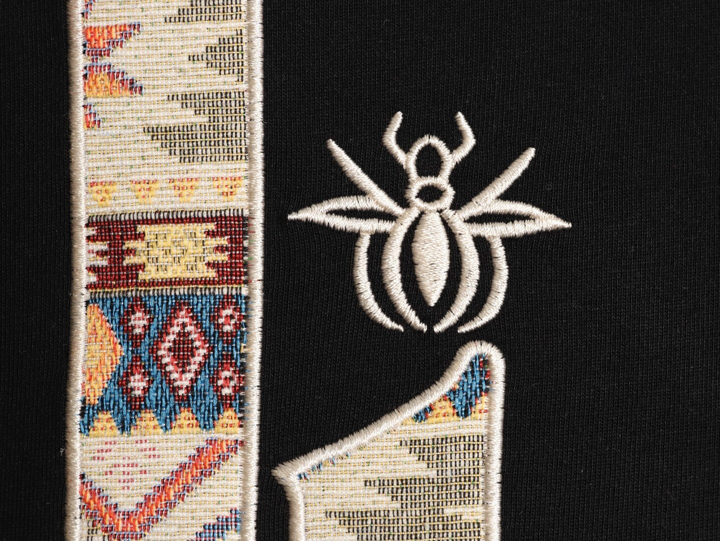 Dior classic woven fabric appliqué embroidered short-sleeved shirt