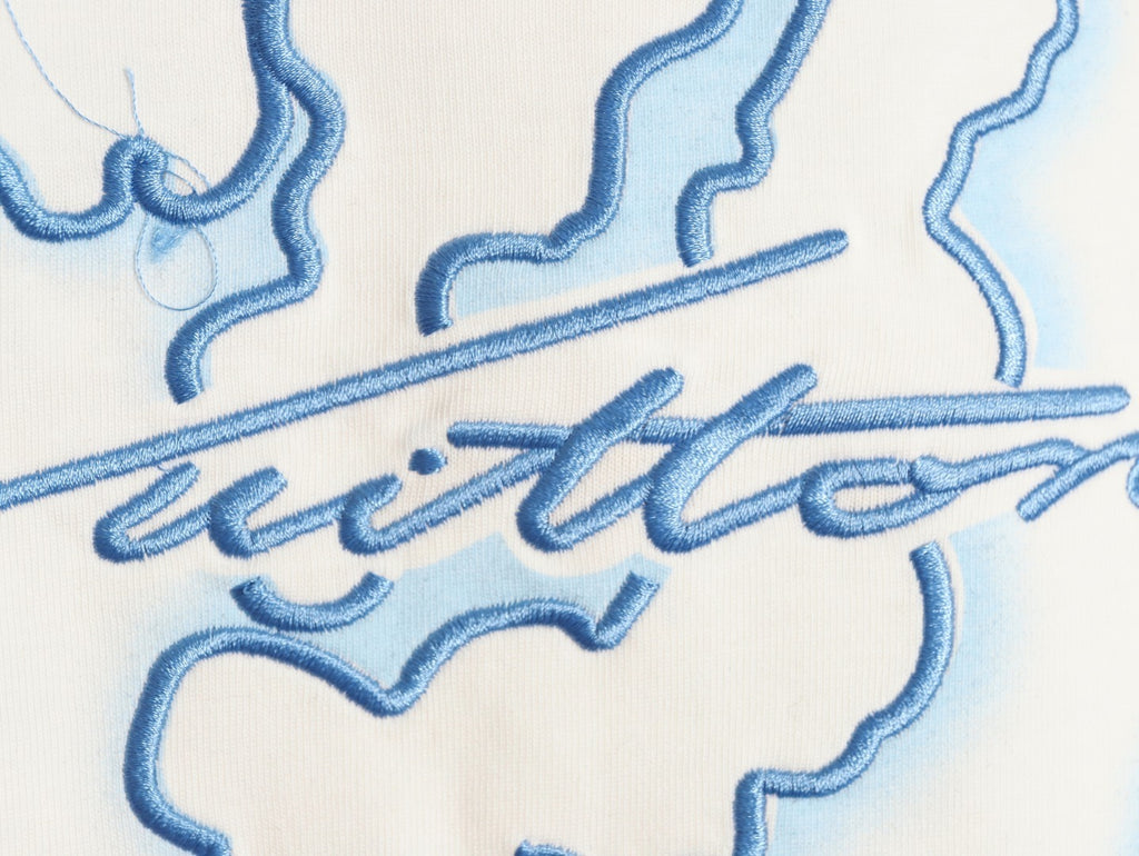 Louis Vuitton/LV cloud-patterned logo embroidered short-sleeved top