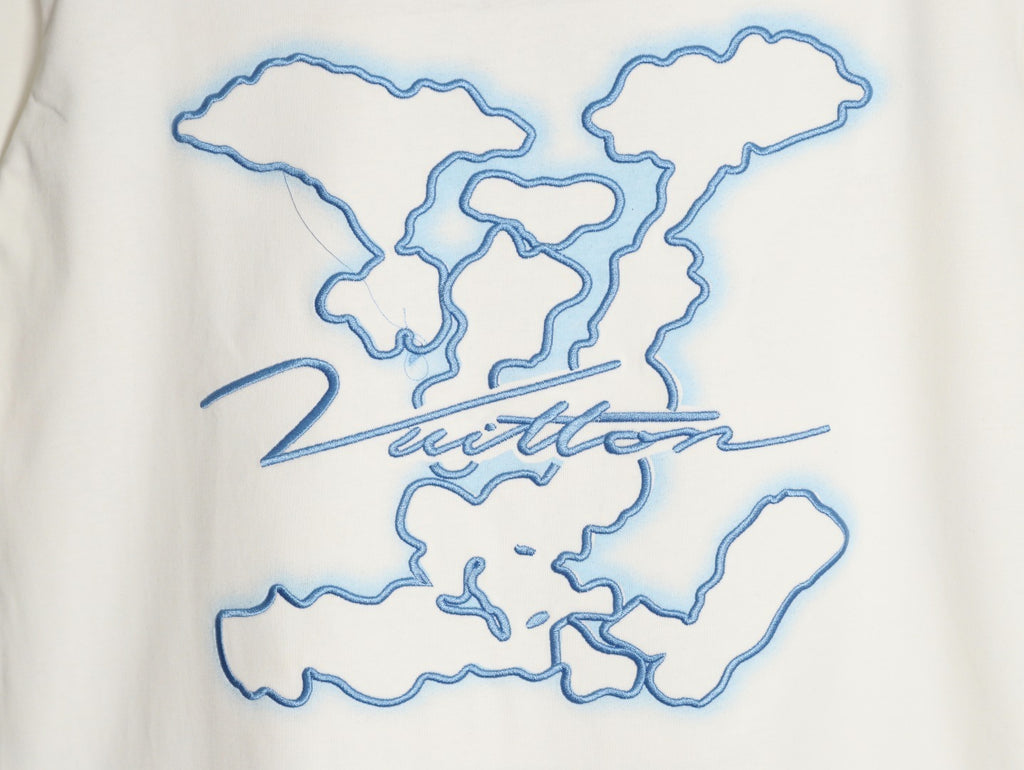 Louis Vuitton/LV cloud-patterned logo embroidered short-sleeved top