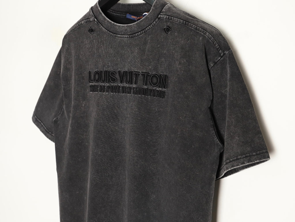 Louis VuittonEmbroidered Letter Washed Distressed Short-Sleeve T-Shirt