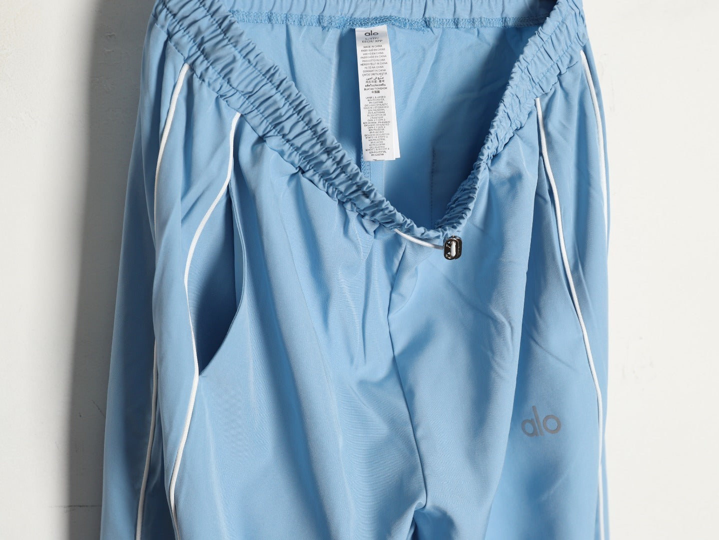 ALO Reflective Logo Wide-Leg Straight-Leg Casual Trousers