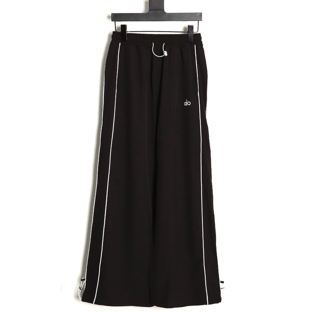 ALO Reflective Logo Wide-Leg Straight-Leg Casual Trousers