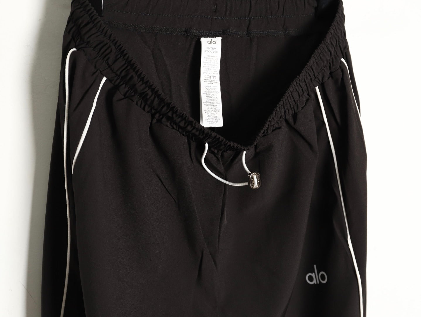 ALO Reflective Logo Wide-Leg Straight-Leg Casual Trousers