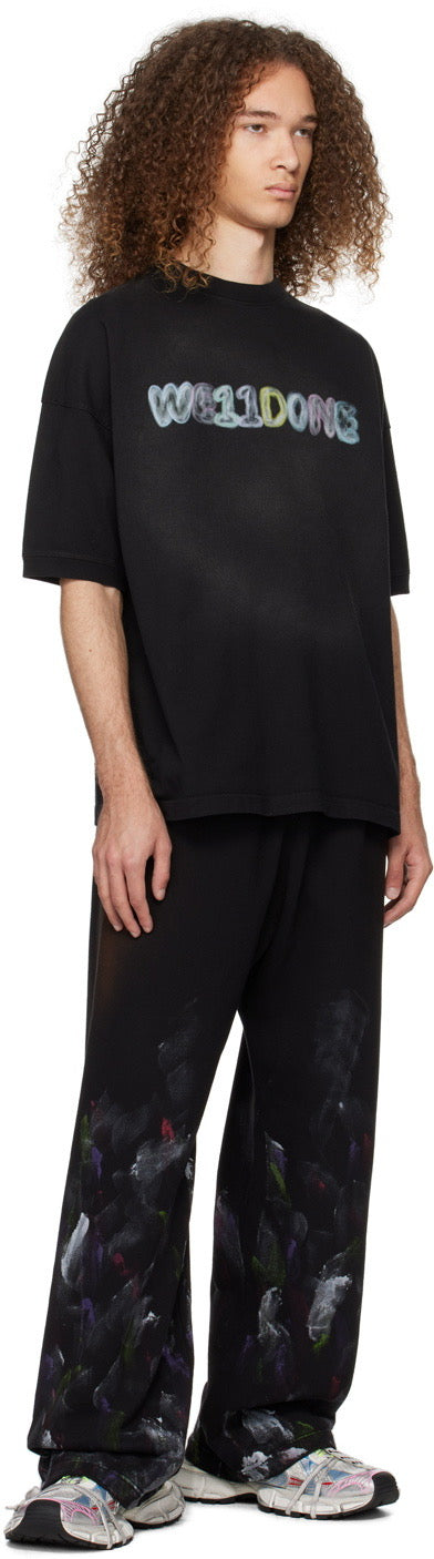 WE11 DONE Graffiti Letter Washed Retro Short-Sleeve T-Shirt