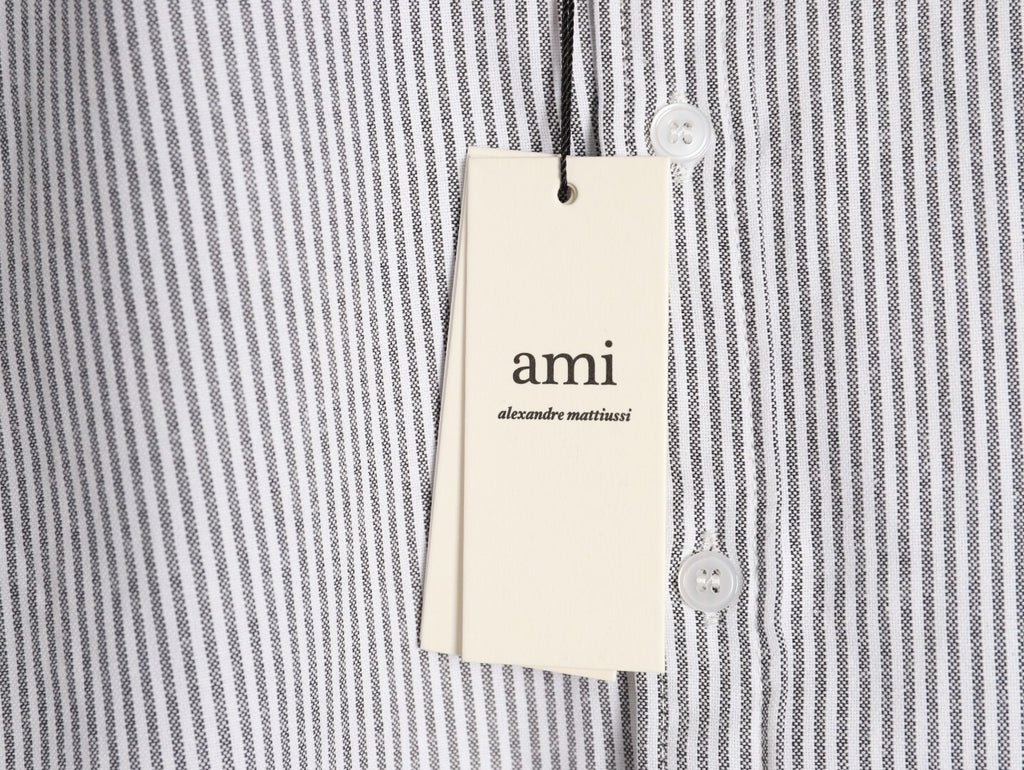 AMI Paris Black Classic Heart Embroidery Shirt