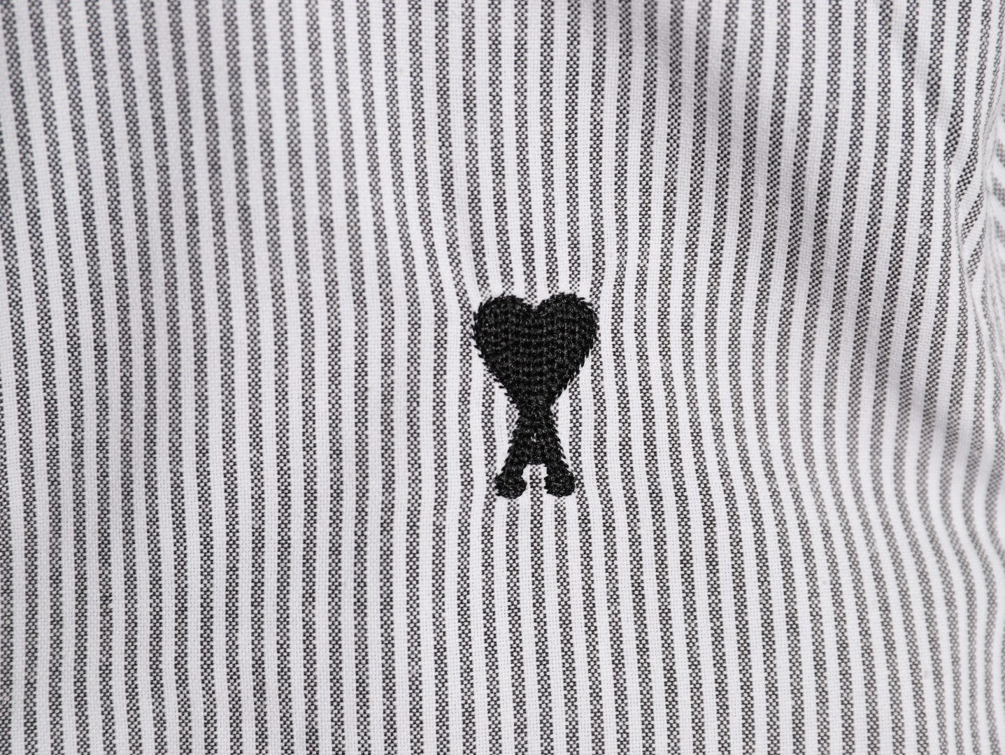 AMI Paris Black Classic Heart Embroidery Shirt