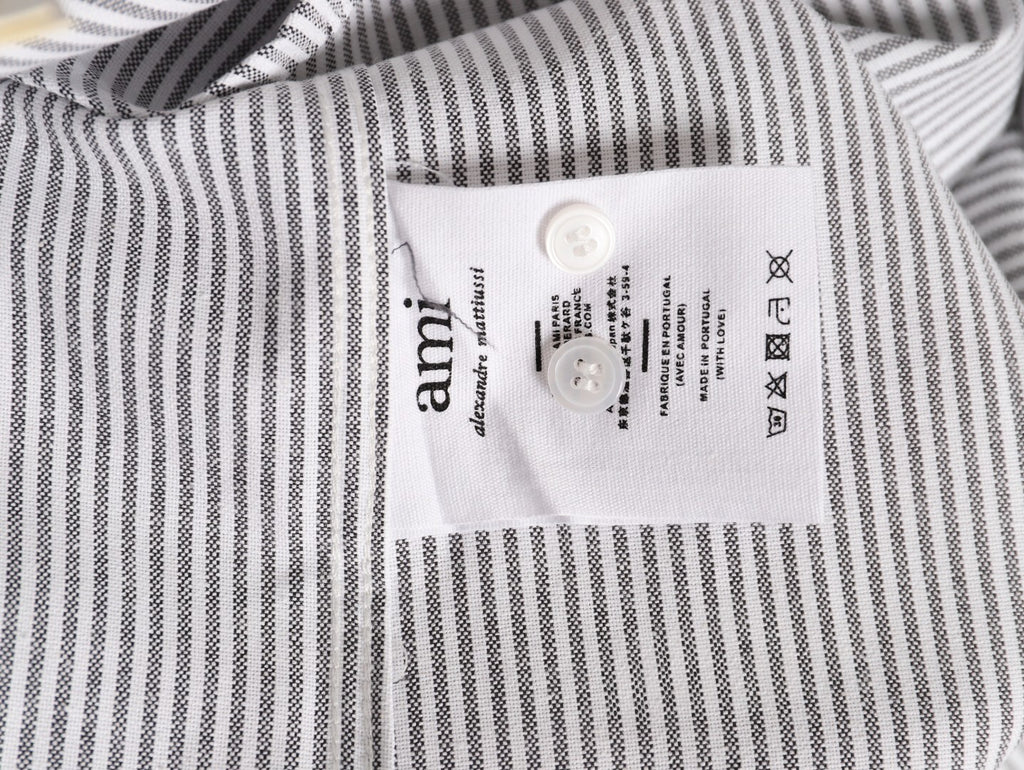 AMI Paris Black Classic Heart Embroidery Shirt