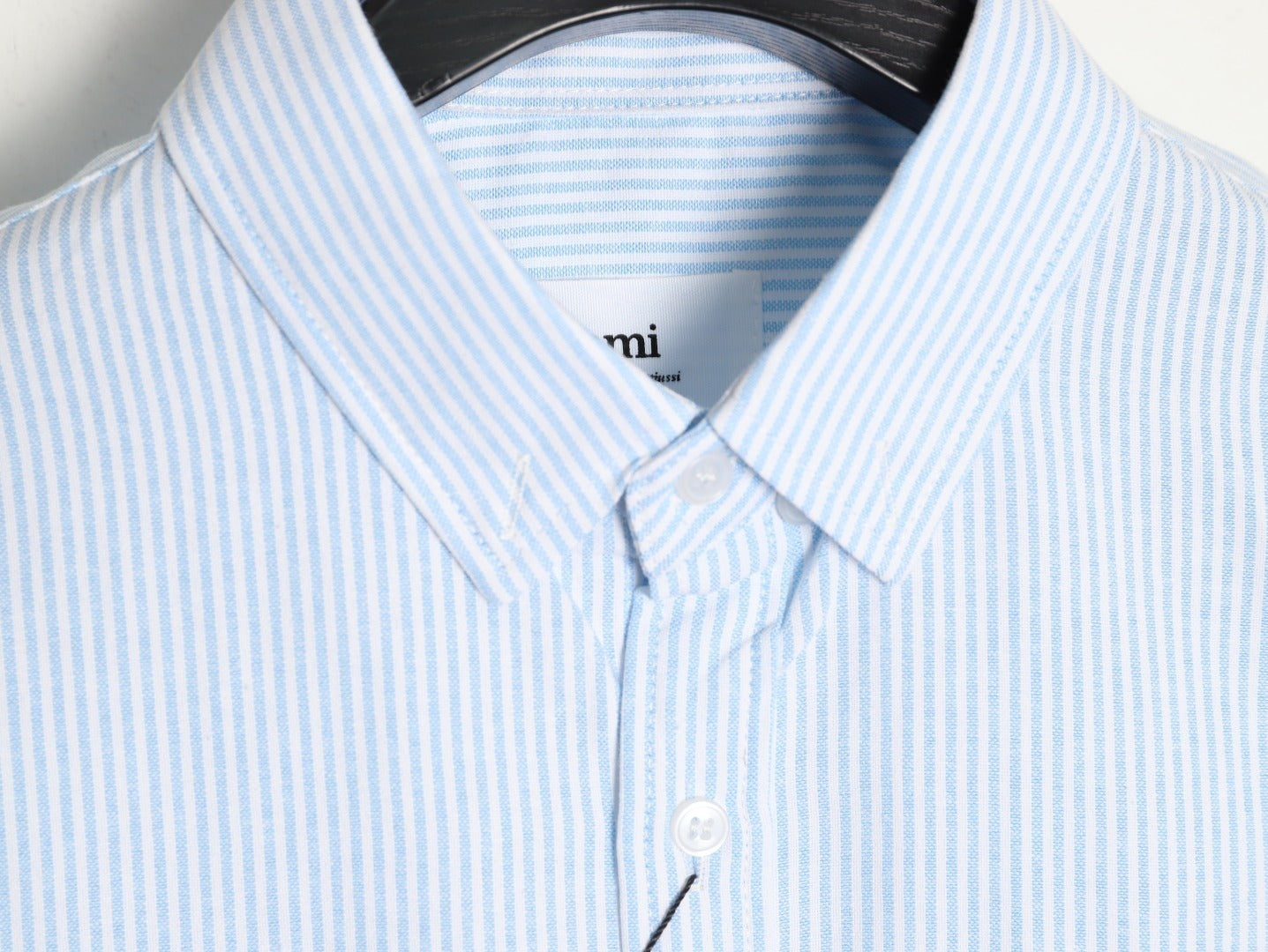 AMI Paris Black Classic Heart Embroidery Shirt