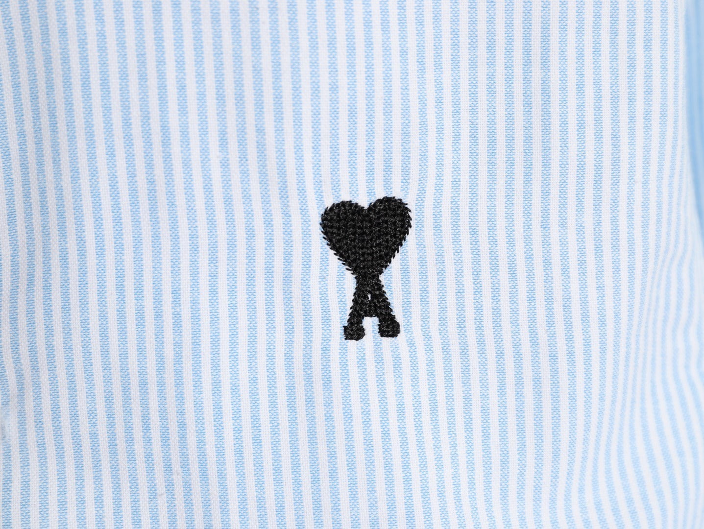 AMI Paris Black Classic Heart Embroidery Shirt