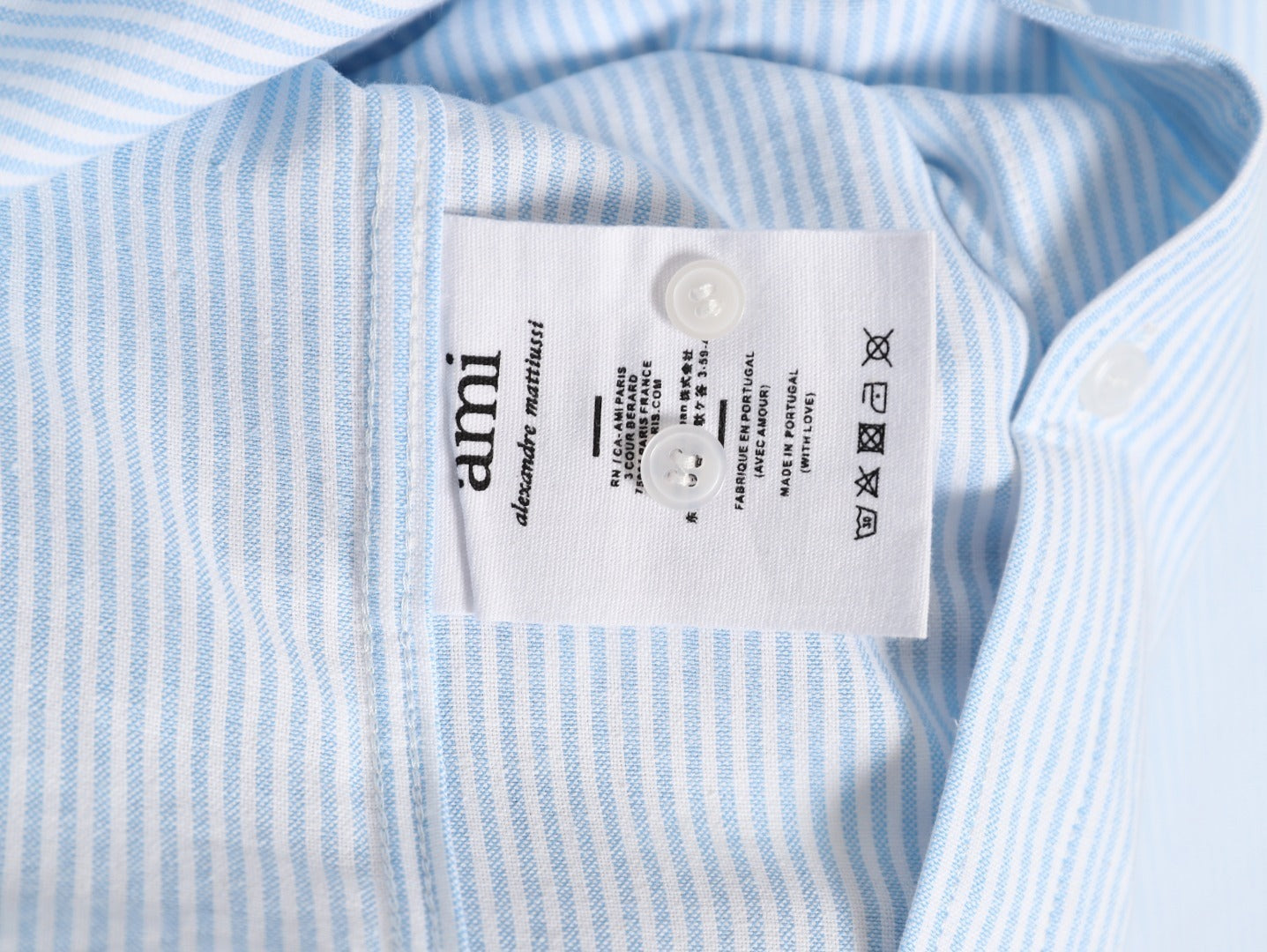 AMI Paris Black Classic Heart Embroidery Shirt