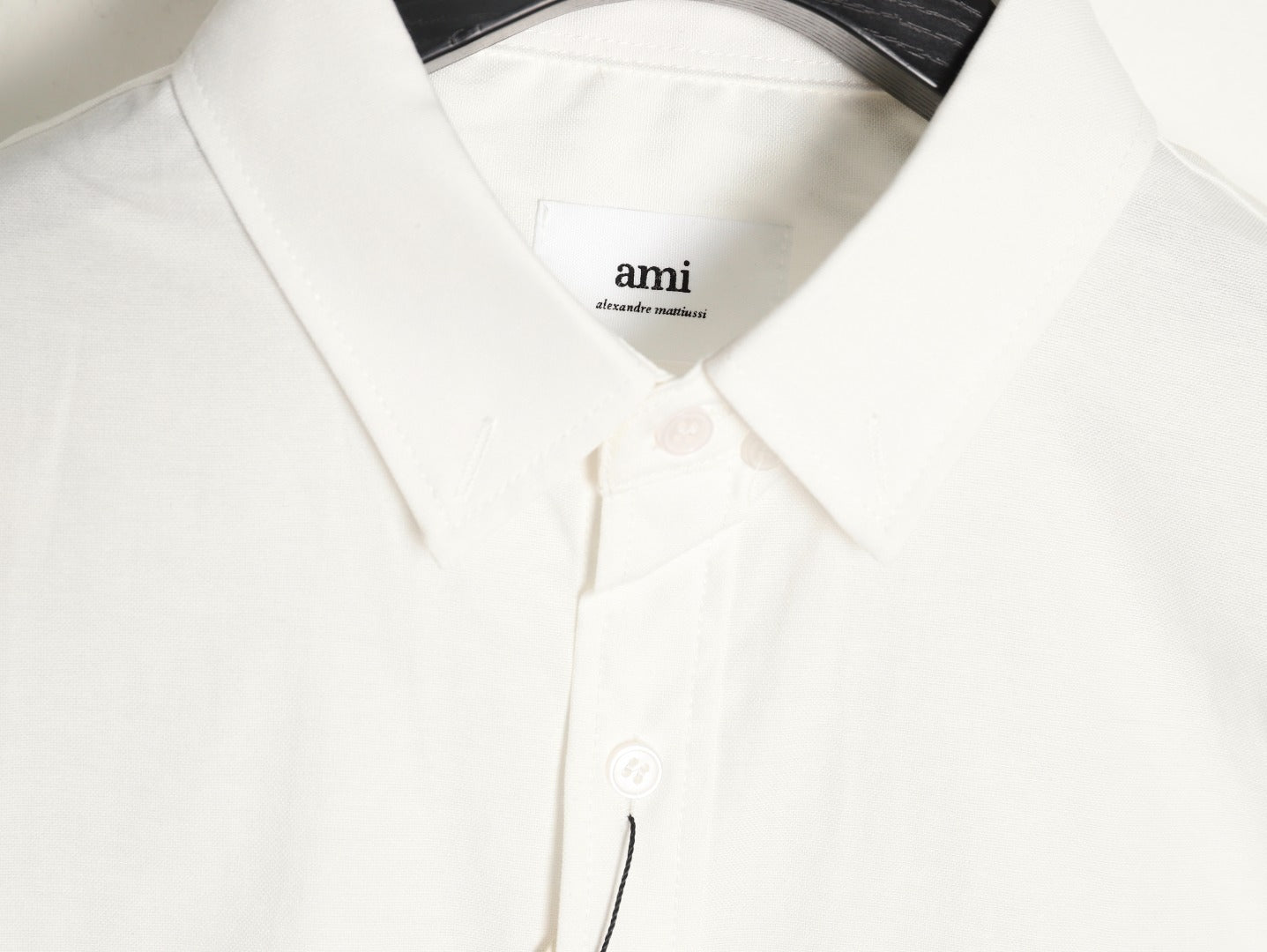 AMI Paris Solid Color Long-Sleeve Oxford Shirt
