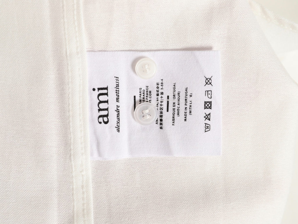 AMI Paris Solid Color Long-Sleeve Oxford Shirt